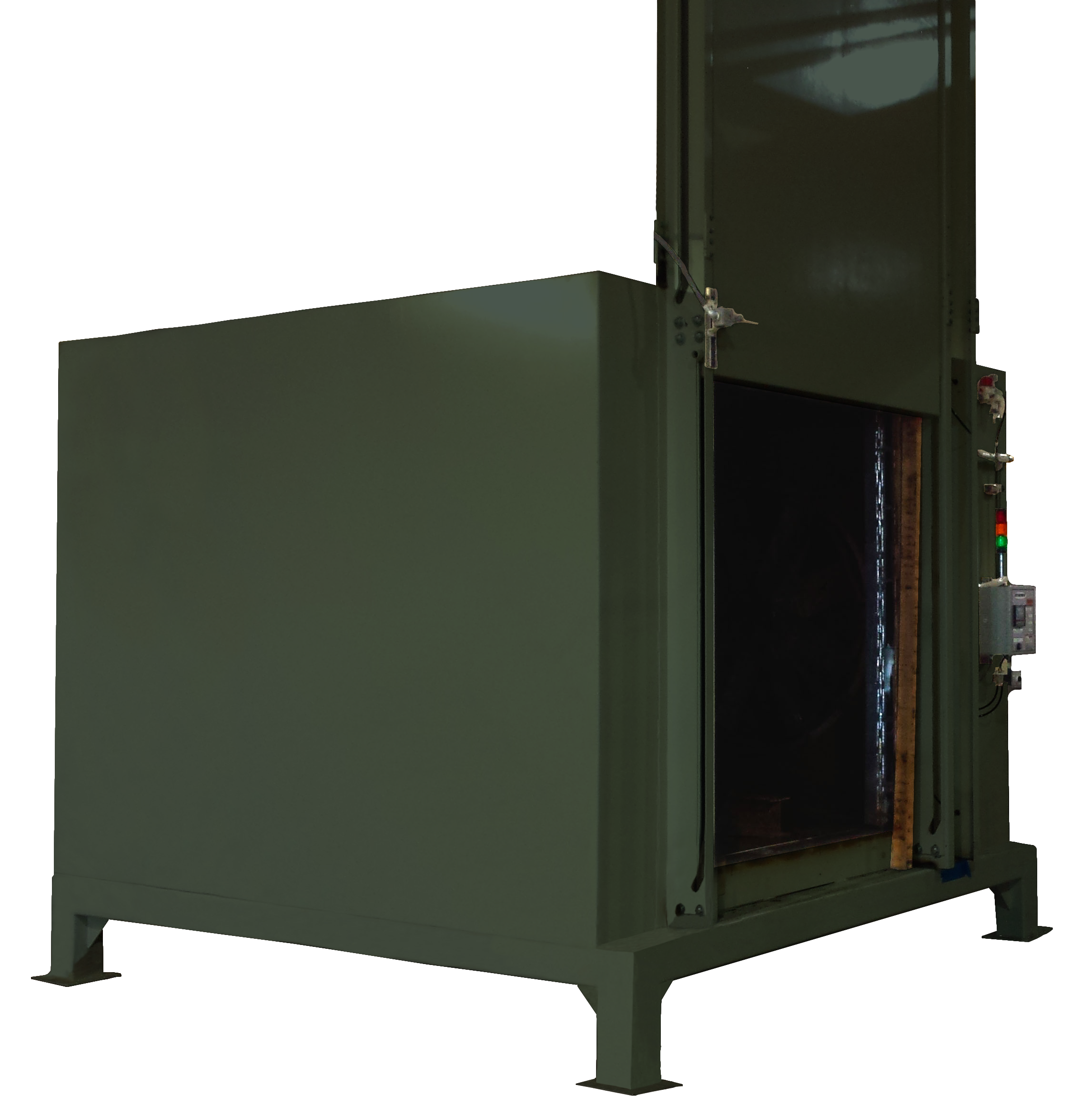 Batch oven with vertical lift door